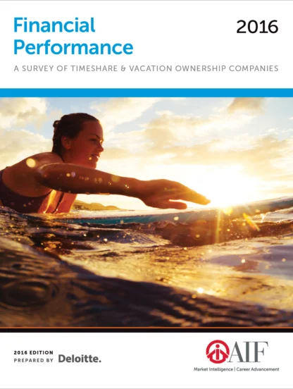 Cover of "Financial Performance 2016" with a woman surfing at sunset. Published by AIF and Deloitte.